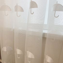 Simple Light Luxury Children's Room Cloud Yarn Blue And White Striped Cloth Chenille Curtain (Option: Yarn 1m)